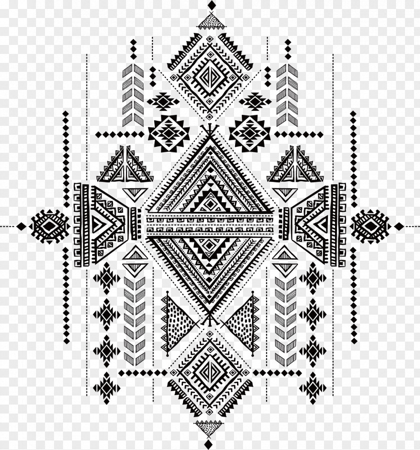 Vector Black Diamond Line Pattern T-shirt Ornament Royalty-free PNG