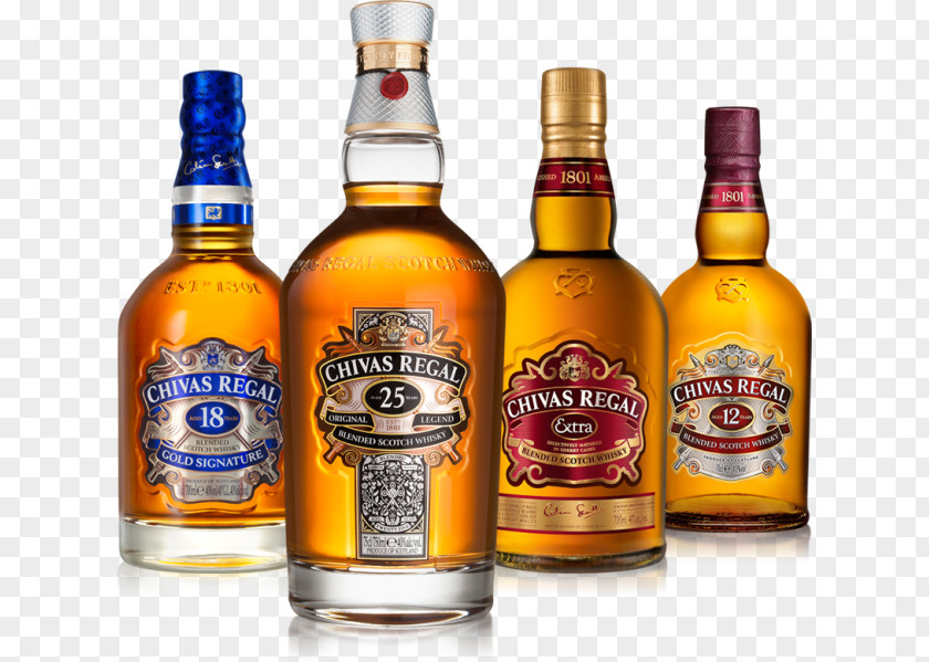 Bottle Chivas Regal Blended Whiskey Scotch Whisky Single Malt PNG