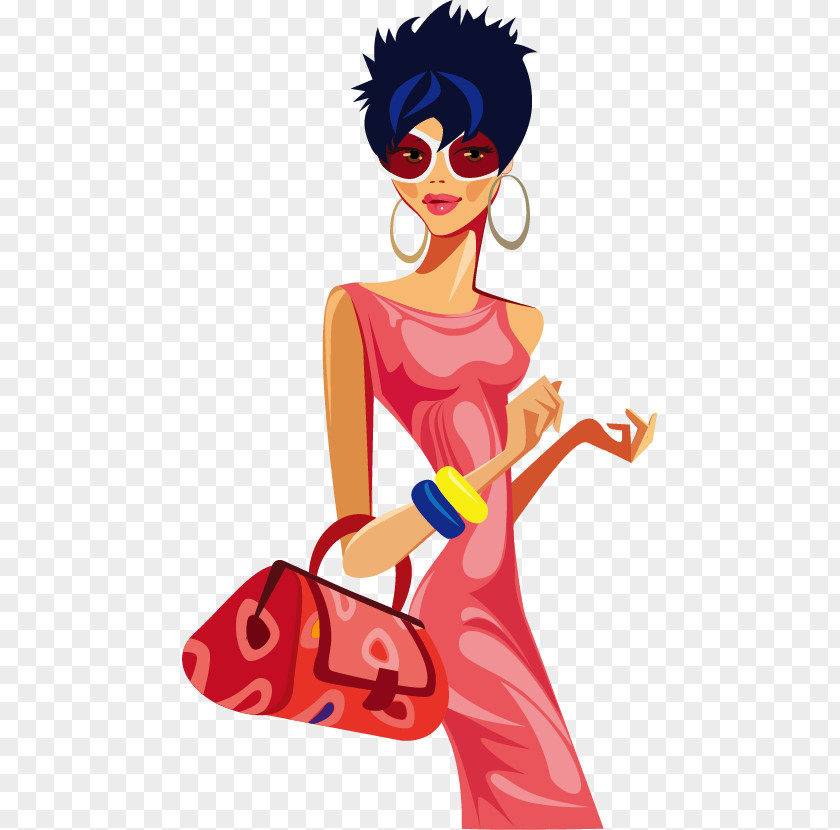 Cold High Fashion Woman Shopping Royalty-free Illustrator Illustration PNG