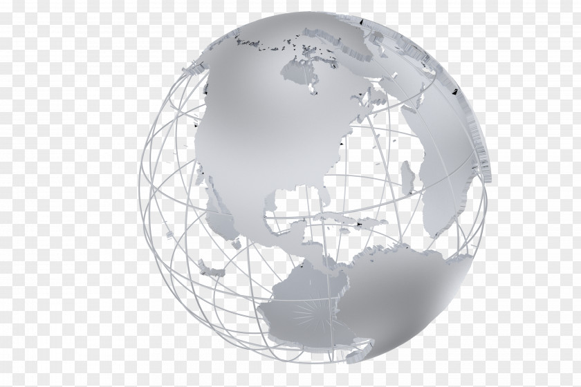 Globe World Map Metal PNG