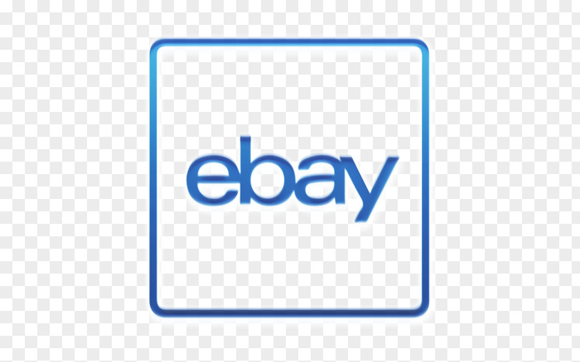 Rectangle Electric Blue Ebay Icon PNG