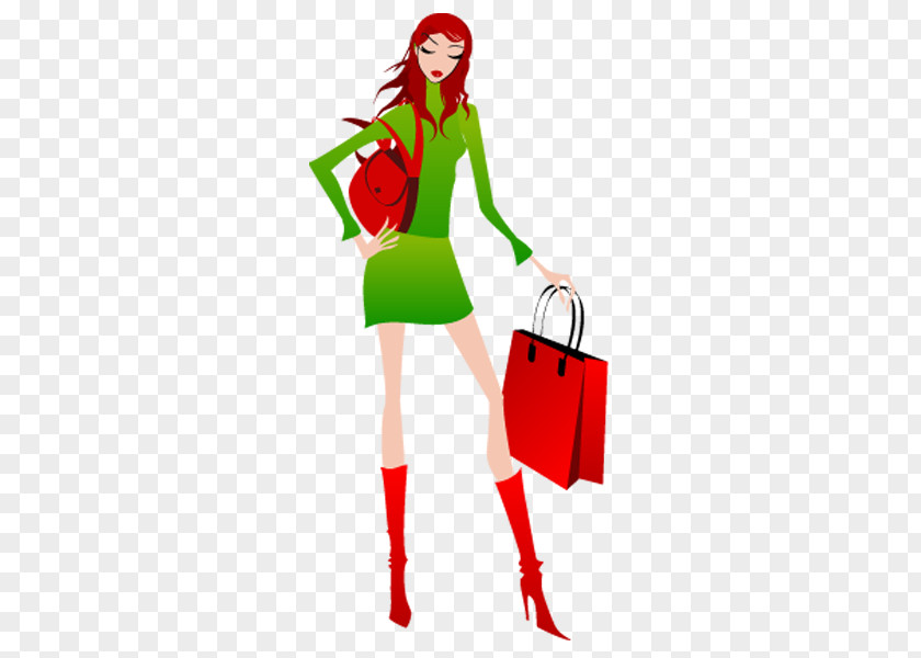 Shopping Woman Illustration PNG