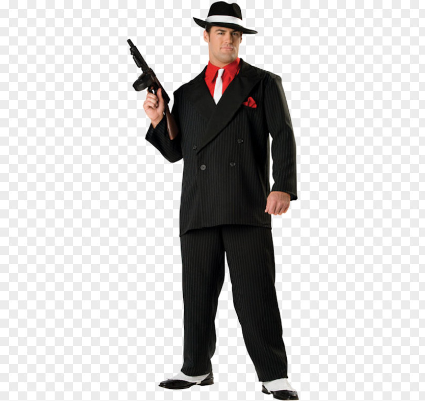 Suit Halloween Costume Gangster Pin Stripes PNG