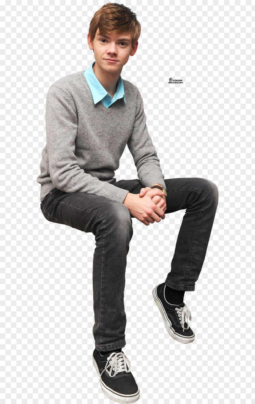 Sitting Man Thomas Brodie-Sangster The Maze Runner Newt Drawing PNG