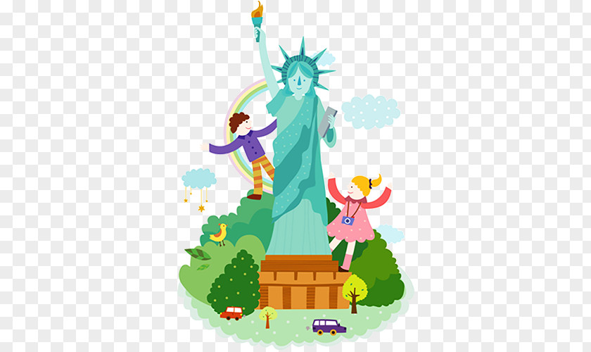 Statue Of Liberty Cartoon Illustration PNG