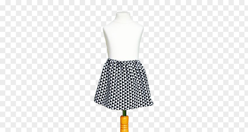 Women's Plaid Skirt Polka Dot Sleeve Dress Pattern PNG