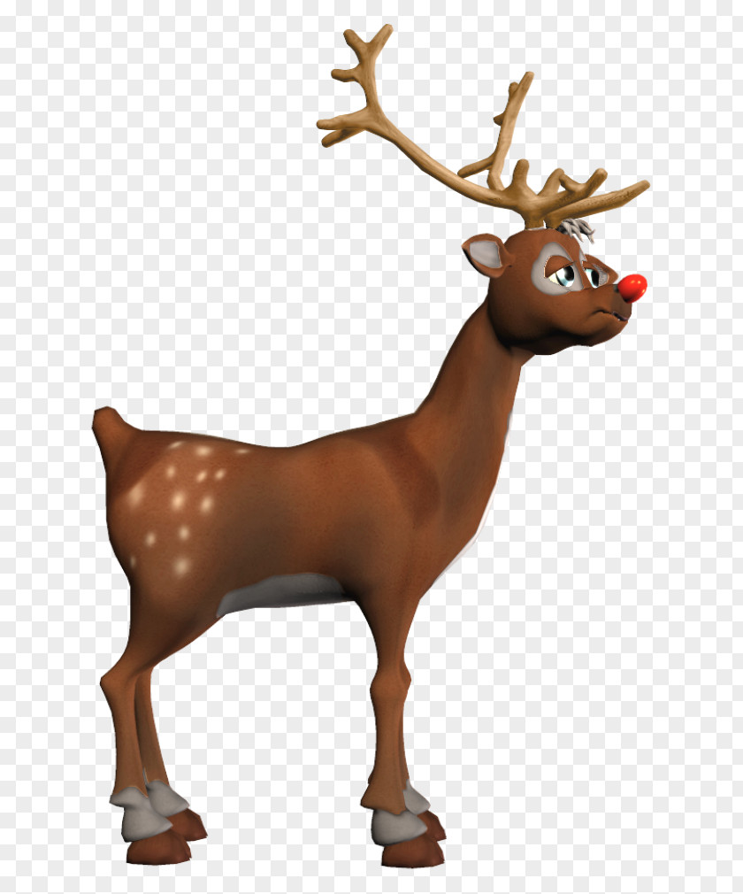 Cartoon Christmas Deer Reindeer Rudolph Clip Art PNG