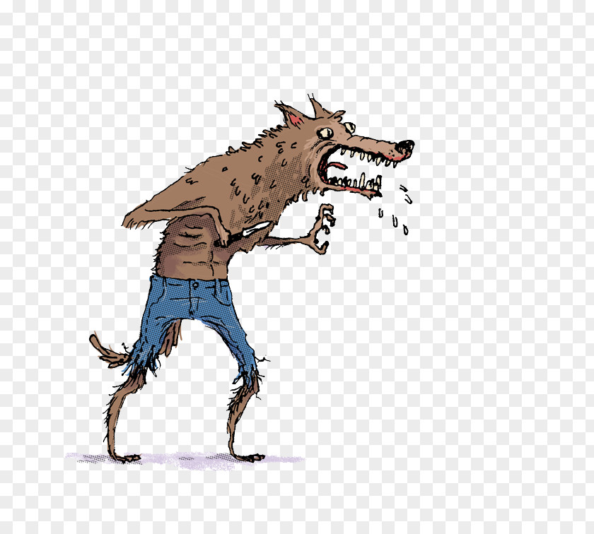 Cartoon Werewolf Graffiti Illustration PNG