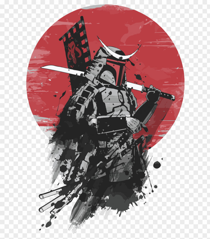 Samurai T-shirt The Mandalorian Armor Boba Fett PNG