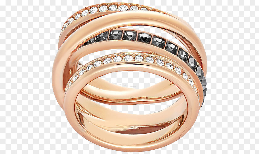 Swarovski Jewelry Black Gem Ring AG Jewellery Gold Plating PNG