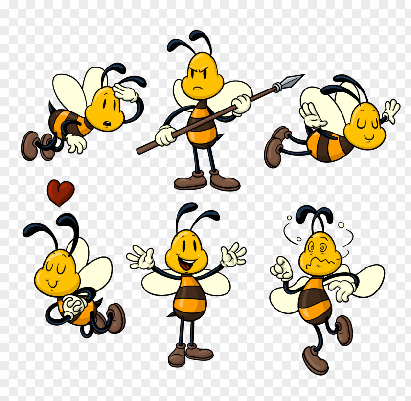 Bee Cartoon Stock Illustration PNG