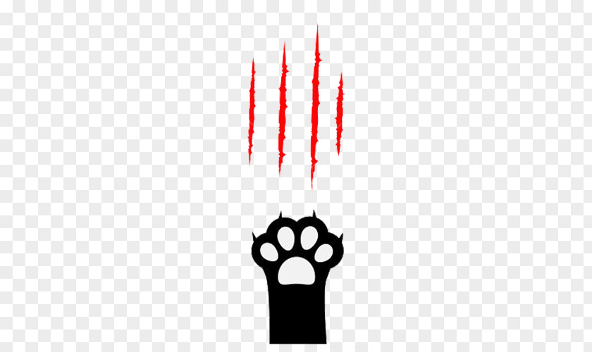 Cartoon Cat Paw Print Claw Scratching PNG