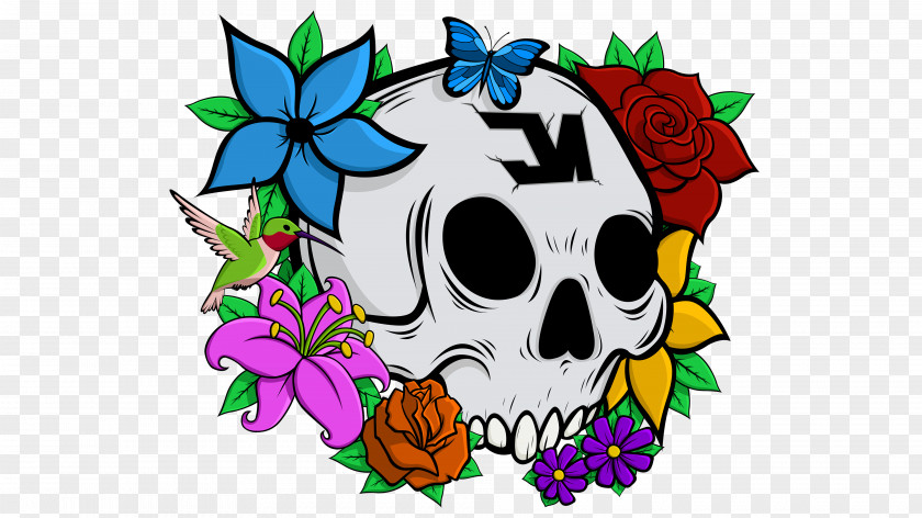 Skull Flower Clip Art PNG