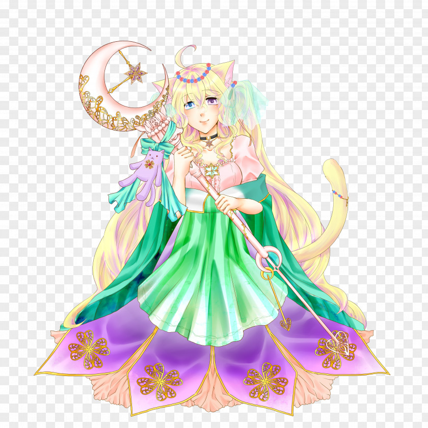 Blush Floral Legendary Creature Costume Design Fairy Figurine PNG