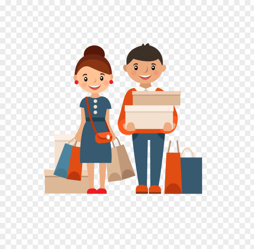 Cartoon Shopping Illustration Consumer Image PNG