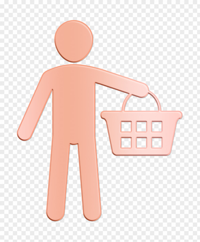 Man Holding Shopping Basket Icon Humans Resources Commerce PNG
