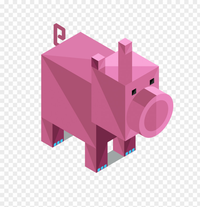 Origami Pig T-shirt Illustration PNG