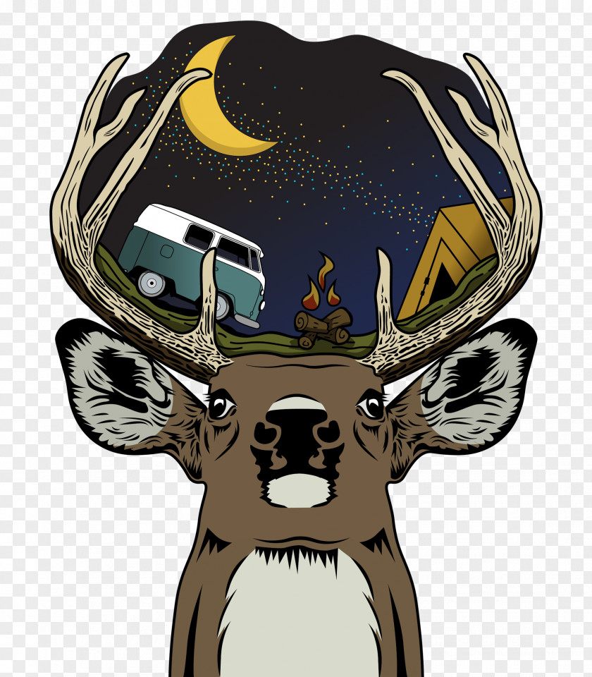 Large Deer Head Horse Carnivora Headgear Cartoon PNG