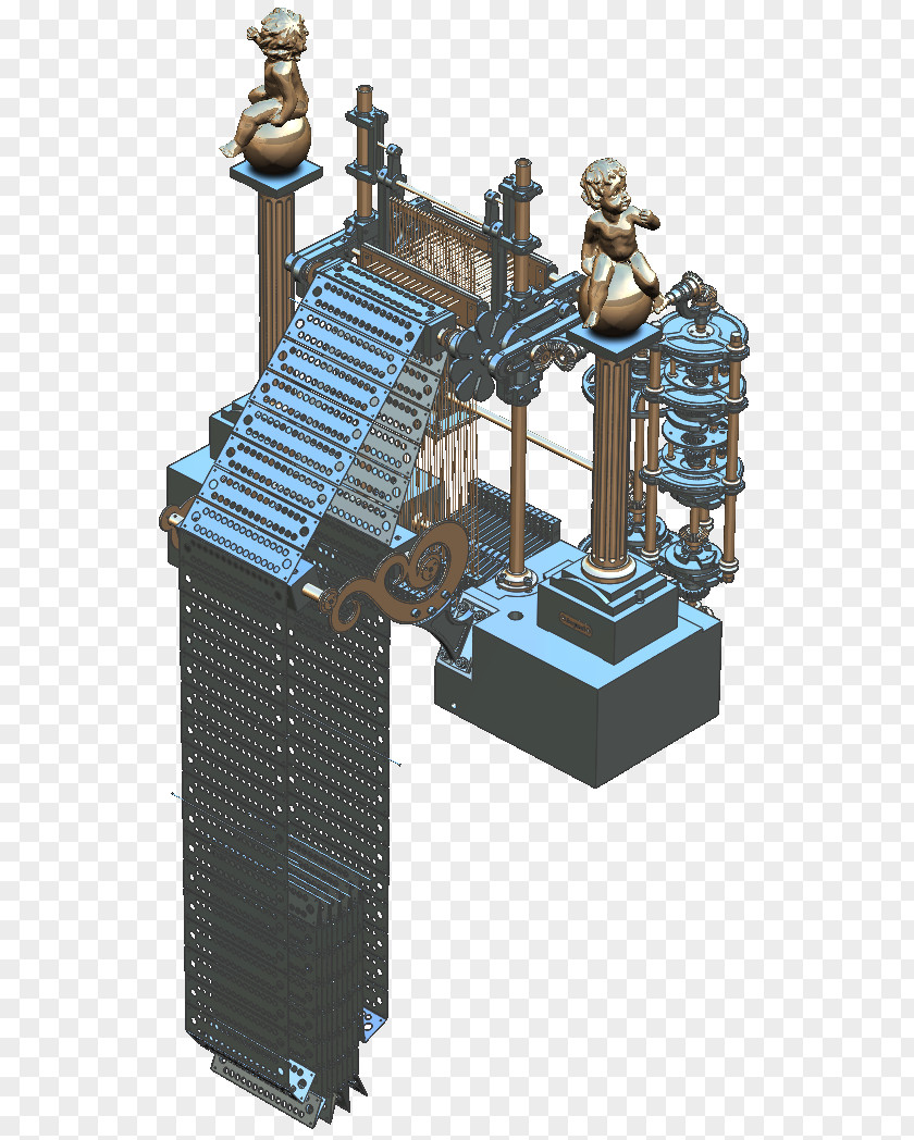 Baroque Jacquard Loom Mechanical Computer Clockwork PNG