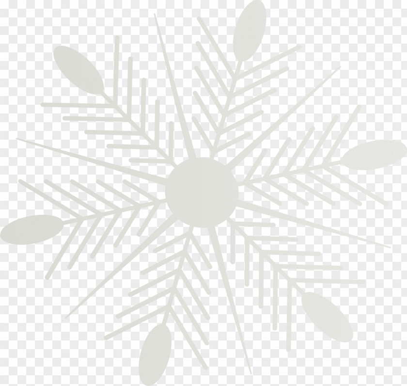Cartoon Gray Snowflake Black And White Grey PNG
