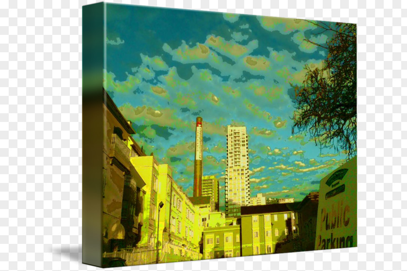 City Sky Painting Landscape PNG