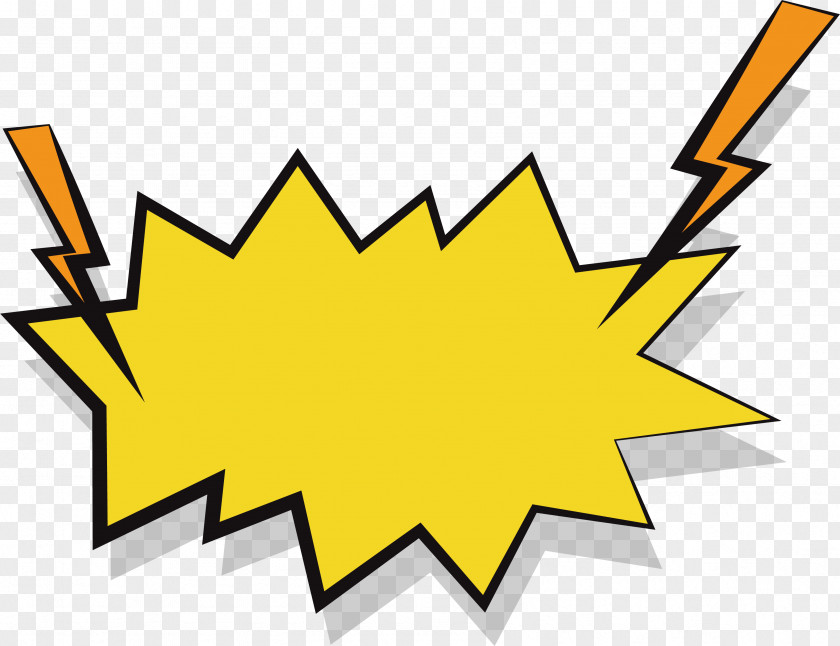 Lightning Effect Yellow Explosion Stickers PNG