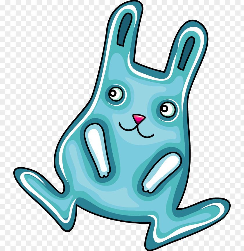 Blue Cartoon Bunny Easter Bugs PNG