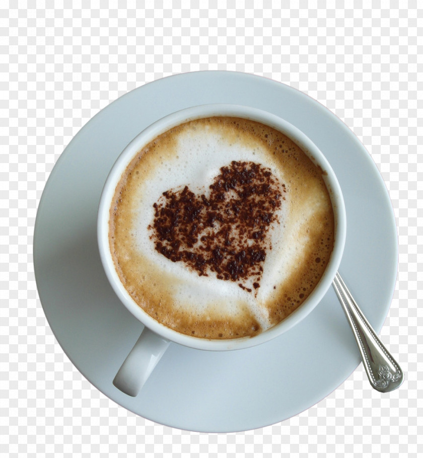 Cappuccino Heart-shaped Tea Coffee Cafe Latte Milk PNG