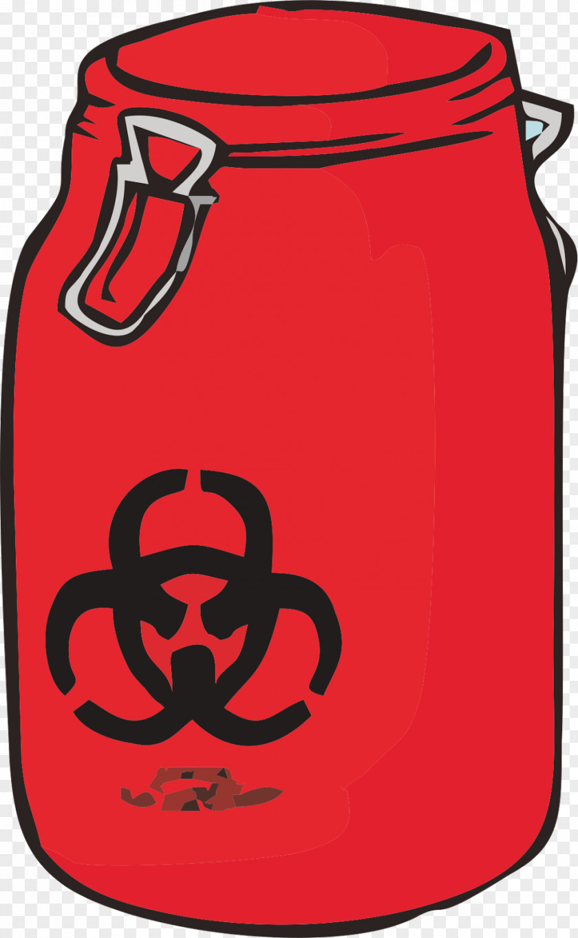 Container Biological Hazard Red Waste Laboratory PNG