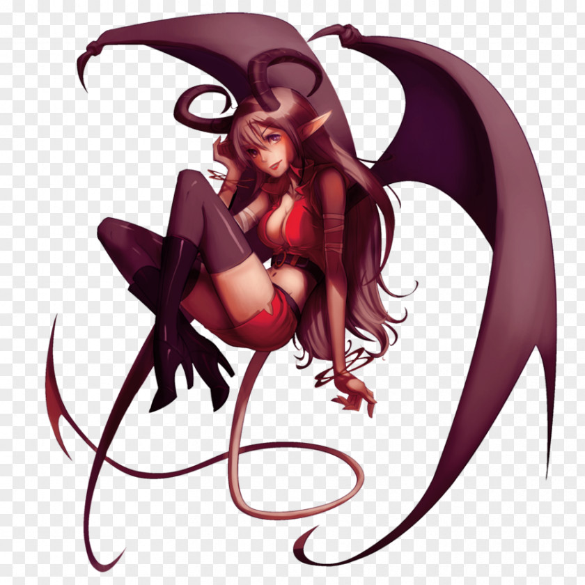 Demon Succubus Dungeons & Dragons Line Art Drawing PNG