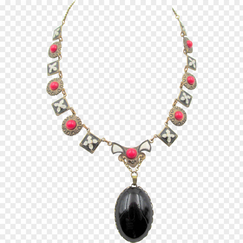 Necklace Art Deco Jewellery Ruby Lane PNG
