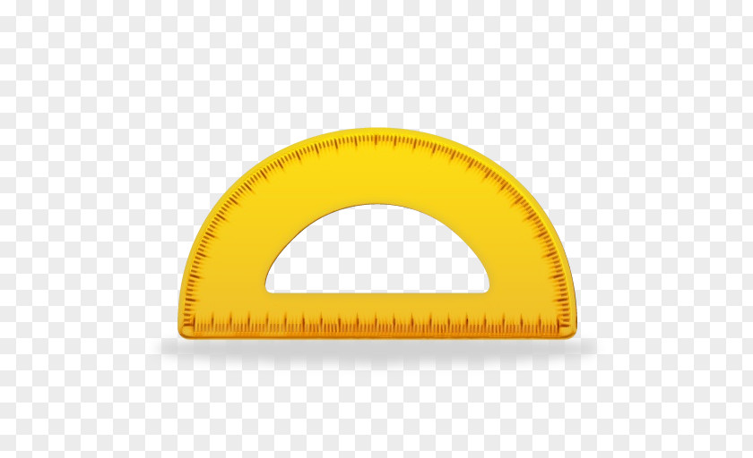 Protractor Ruler Yellow Office Tool PNG