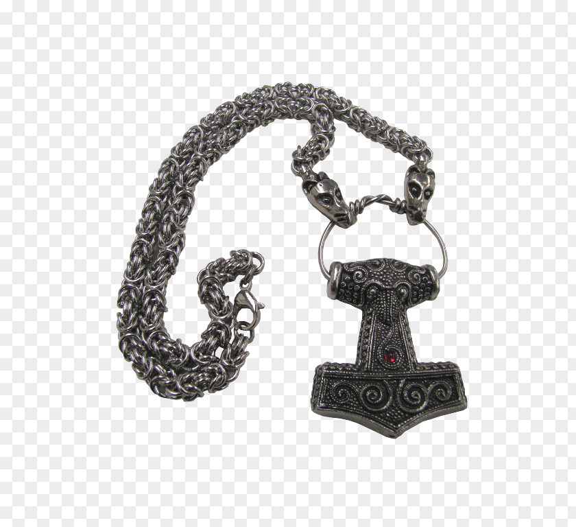 Solid Red Hammer Jewellery Chain Pendant Necklace Thor PNG