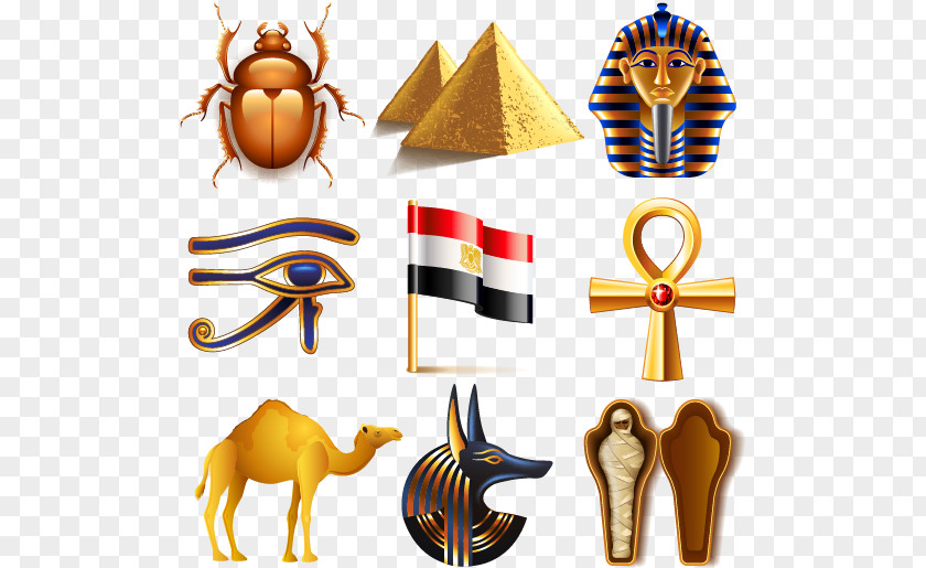 Countries With National Flags Icon Vector Material Characteristics, Egyptian Pyramids Ancient Egypt Pharaoh Horus Mummy PNG