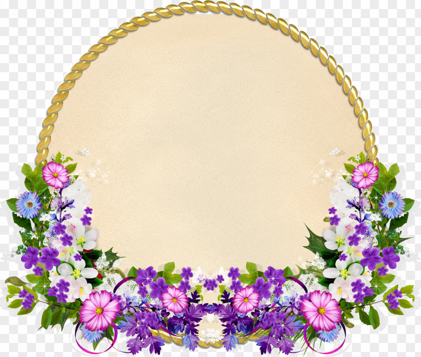 Flower Circle Frame Floral PNG