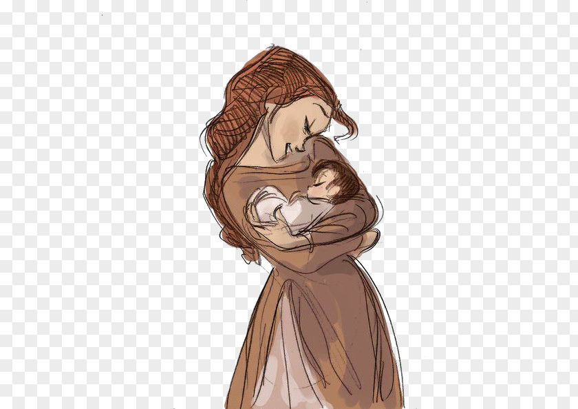 Mother Holding A Child Drawing Infant Sketch PNG