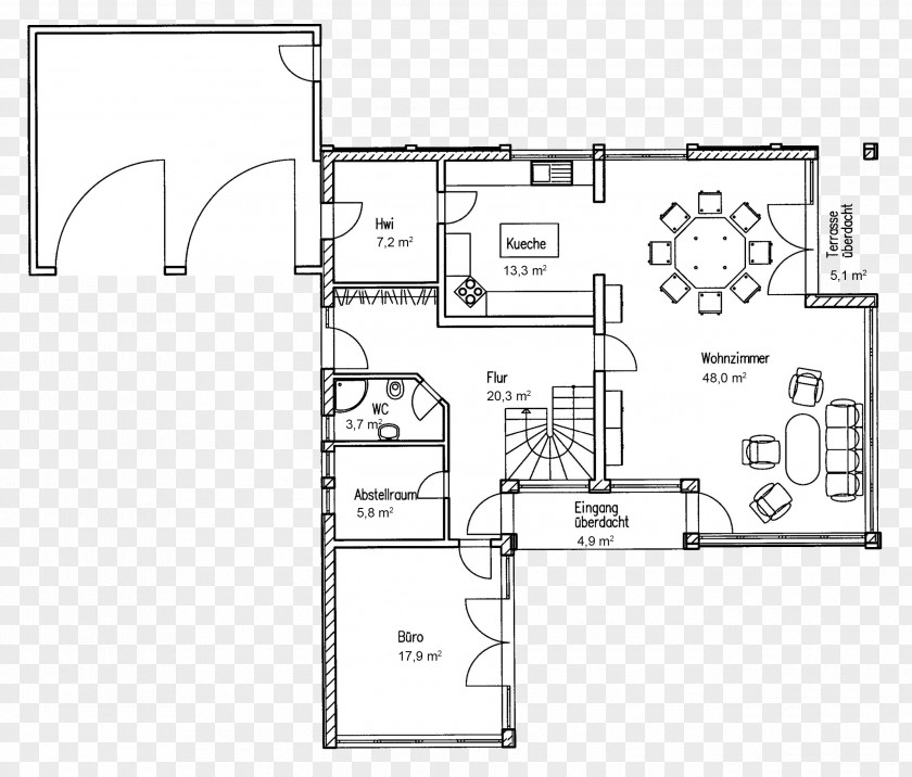 House Floor Plan Architectural Engineering Technical Drawing Massivbau PNG