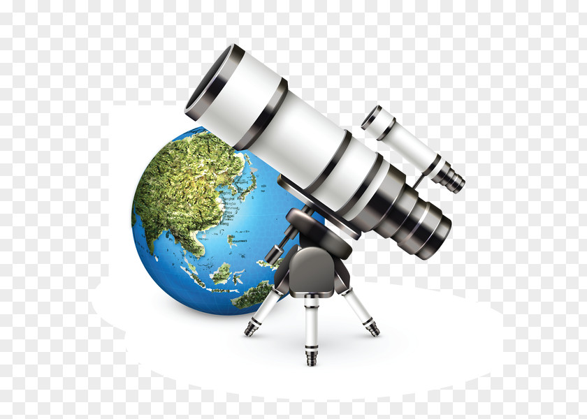 Magnifying Glass Looking Through A Telescope Optical Instrument Observation PNG