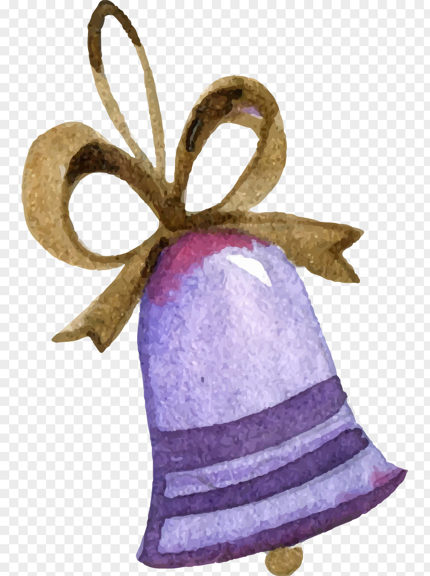 Vector Hand-painted Watercolor Bell Christmas Painting PNG