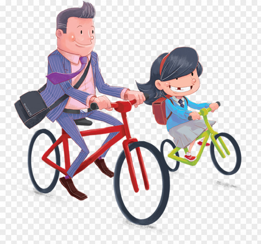 Daughter Bicycle Cycling Child Father Clip Art PNG