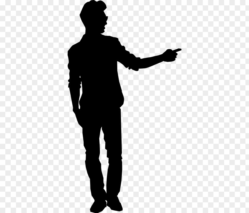 Man Pointing Silhouette Clip Art PNG