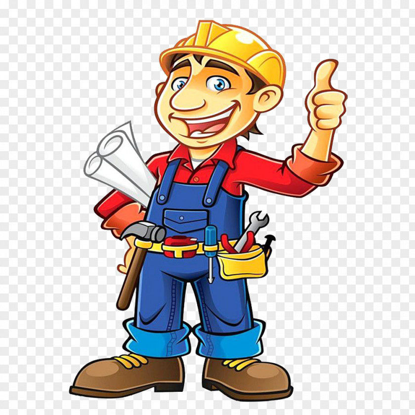 Gesture Finger Cartoon Construction Worker PNG