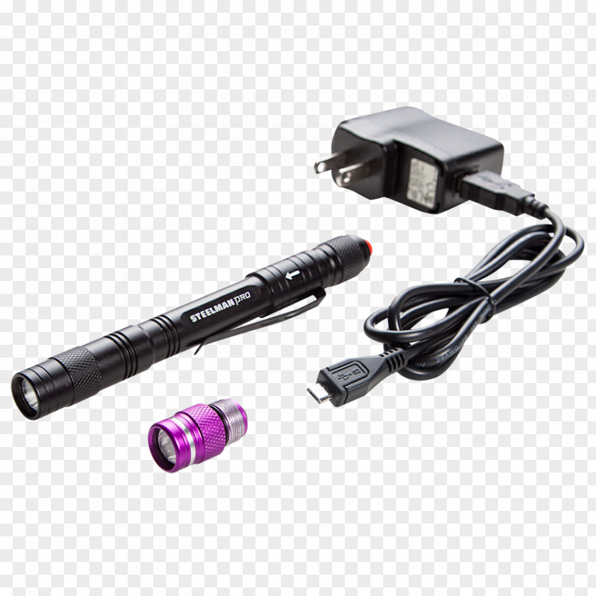 Light Flashlight Ultraviolet Blacklight Rechargeable Battery PNG