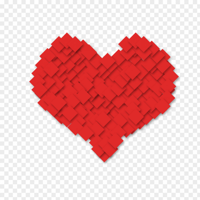 Square Paper Red Heart Computer File PNG