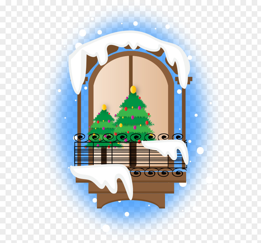 Christmas Scene Window Clip Art PNG