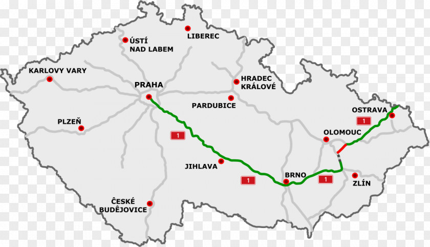 Road D1 Motorway D55 Highways In The Czech Republic D56 D6 PNG