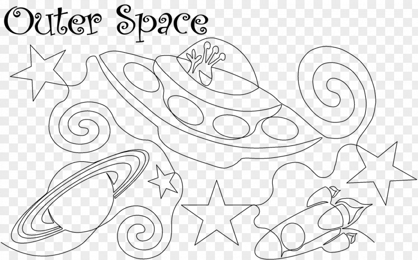 Outer Space Drawing Art Monochrome PNG
