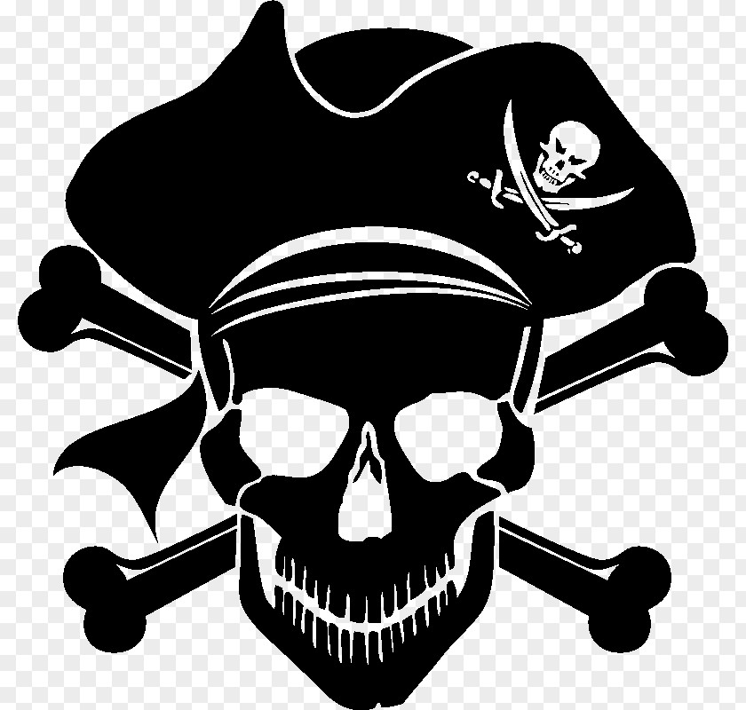 Black Skull Piracy And Crossbones Jolly Roger Clip Art PNG