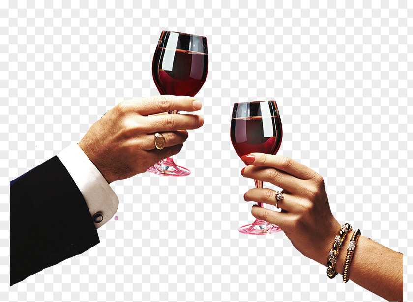 Creative Red Wine In Hand Glass PNG