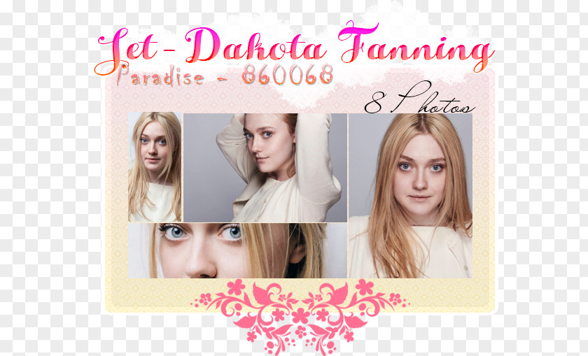 Dakota Fanning Hair Coloring Blond Bangs Long PNG